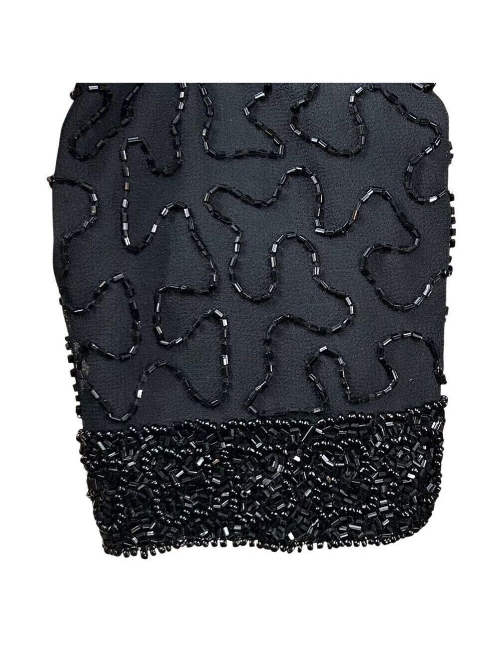 Brilliante by J.A. NWT Vintage 90's Black Beaded Evening Dressy Jacket Size S - Picture 7 of 11
